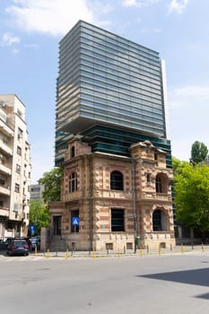 Bucharest, Romania. May 25, 2024. Exterior view of the Universal Music Record Company building in the city center