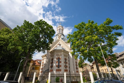 Bucharest, Romania. May 25, 2024. External view of Amzei Church in the city center
