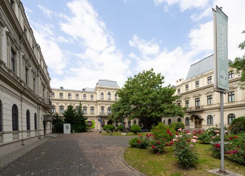 Bucharest, Romania. May 25, 2024. Exterinal view of the Museum of Art Collections in the city center
