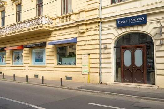 Bucharest, Romania. May 25, 2024. external view of the Sotheby's Romanian branch in the city center