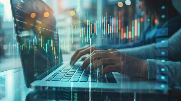 Professional Corporate Employee Analyzing Financial Data and Planning Business Development with Graphs. Realistic Workplace Scene.