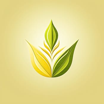 A leafy plant with a yellow stem and green leaves. The leafy plant is a symbol of growth and life