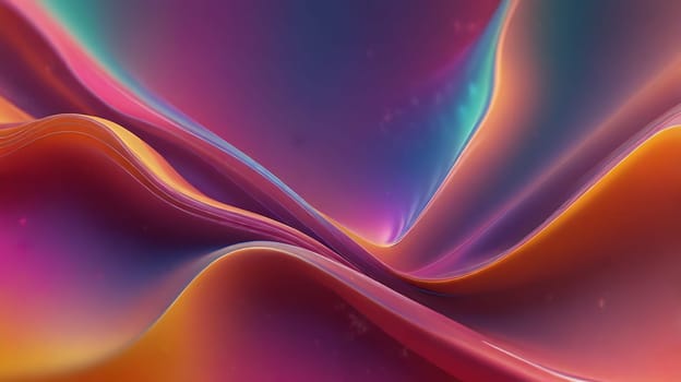 Abstract holographic iridescent rainbow colored liquid metal texture background. Colorful abstract gleaming fluid material.