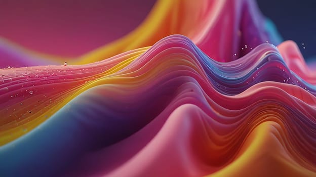 Abstract holographic iridescent rainbow colored liquid metal texture background. Colorful abstract gleaming fluid material.