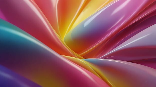 Abstract holographic iridescent rainbow colored liquid metal texture background. Colorful abstract gleaming fluid material.