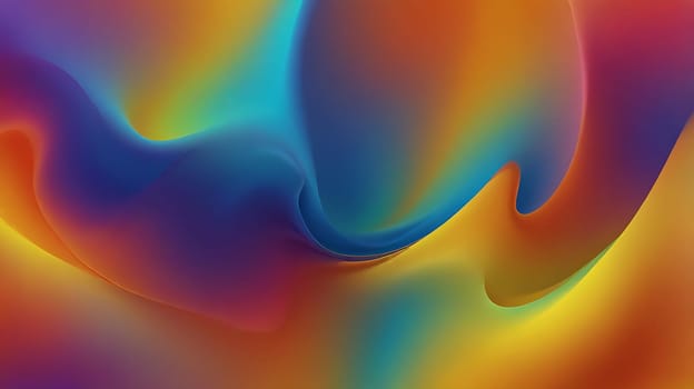 Abstract holographic iridescent vibrant rainbow colored liquid metal texture background. Colorful abstract gleaming fluid material.