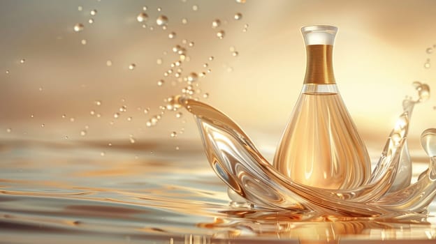 Mock up Luxury perfume bottle and luxury background.