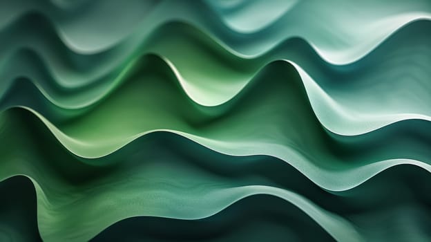 A green wave with a white background. The wave is made of glass and has a shiny, reflective surface. The image has a calm and serene mood, as if it were a peaceful ocean scene