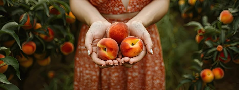 Harvest in the hands of a woman in the garden. Selective focus. nature.