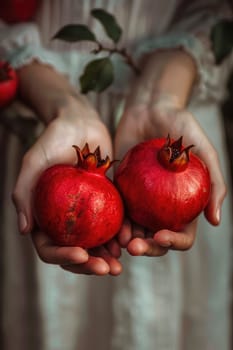 Harvest in the hands of a woman in the garden. Selective focus. nature.