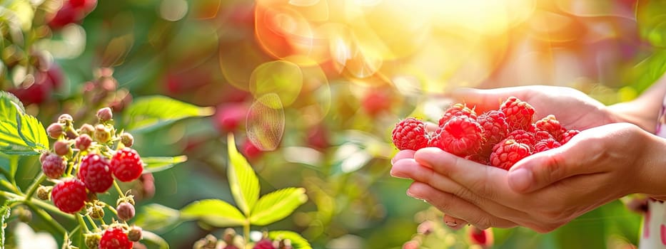 Harvest in the hands of a woman in the garden. Selective focus. nature.