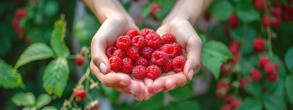 Harvest in the hands of a woman in the garden. Selective focus. nature.