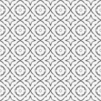 Textile ready lively print, swimwear fabric, wallpaper, wrapping. Black and white splendid boho chic summer design. Hand drawn green mosaic seamless border. Mosaic seamless pattern.