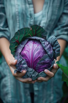 Harvest in the hands of a woman in the garden. Selective focus. nature.