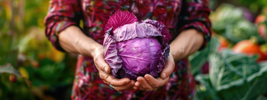 Harvest in the hands of a woman in the garden. Selective focus. nature.