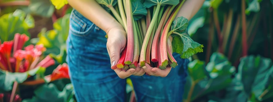 Harvest in the hands of a woman in the garden. Selective focus. nature.