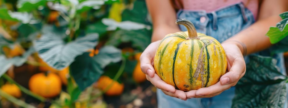 Harvest in the hands of a woman in the garden. Selective focus. nature.