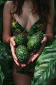 Harvest in the hands of a woman in the garden. Selective focus. nature.