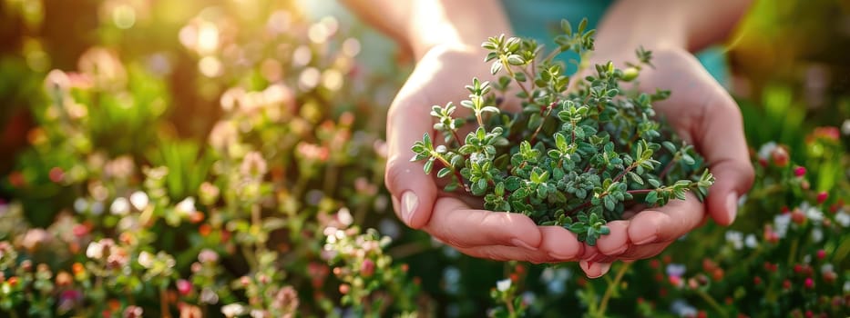 Harvest in the hands of a woman in the garden. Selective focus. nature.