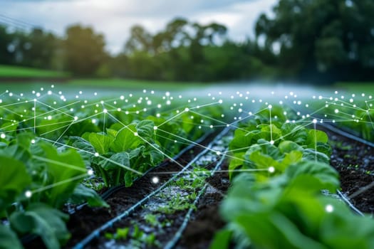 Smart Farm Concept, Agricultural Automation Control, Using Data to Analyze Plant Quality..