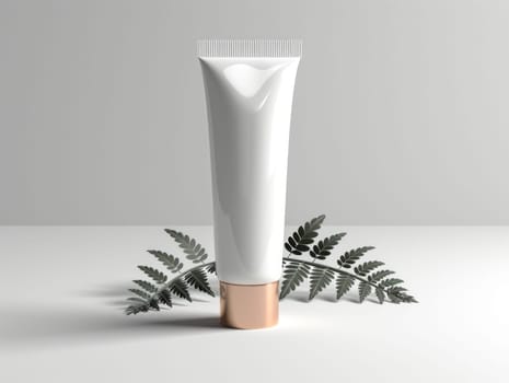 Empty Minimalist Studio Shot of Cosmetic Package. Beauty and Healthcare Product Mockup Template. Ai generated