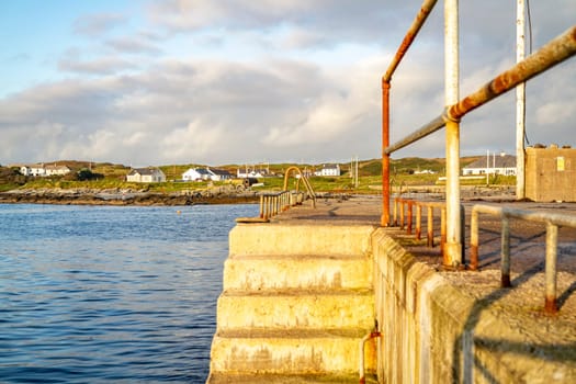 Concrete stairs at Rosbeg harbour, County Donegal, Ireland.