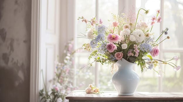 Beautiful bouquet of flowers in a vase. Floral arrangement