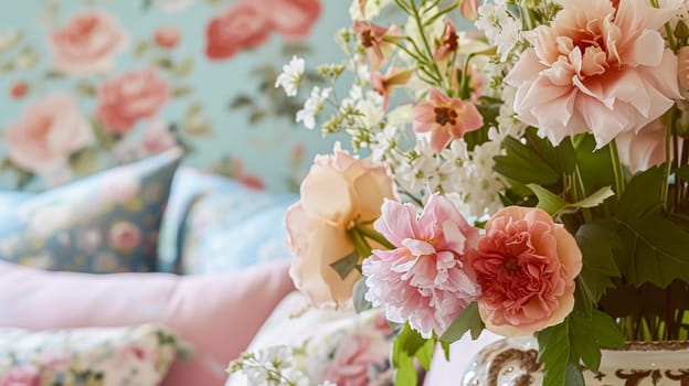 Beautiful bouquet of flowers in a vase. Floral arrangement