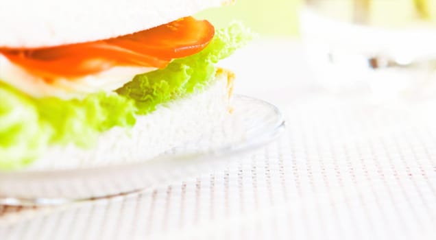 Vegetarian low carb sandwich - healthy diet, homemade and eating outside concept. Enjoy a well-balanced lunch