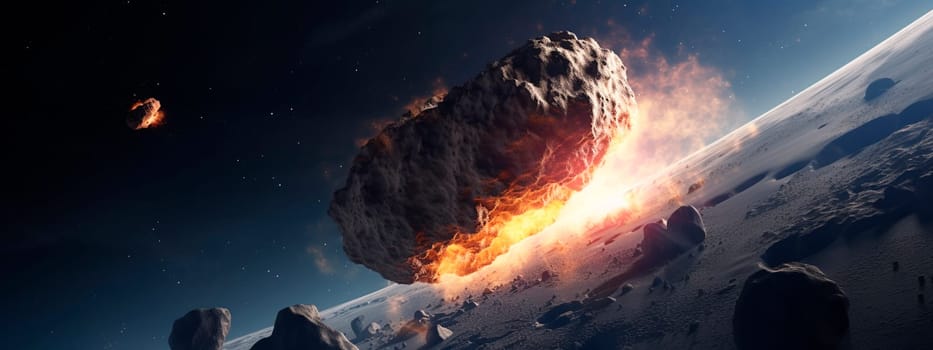 An asteroid falls to earth. Generative AI,