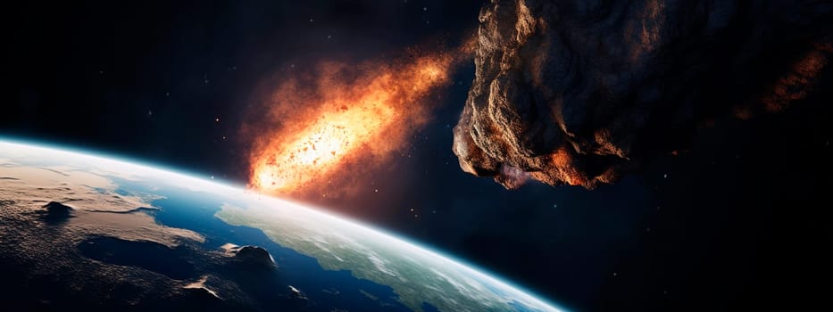 An asteroid falls to earth. Generative AI,