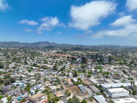 Aerial view of houses and communities in Vista, Carlsbad in North County of San Diego, California. USA.