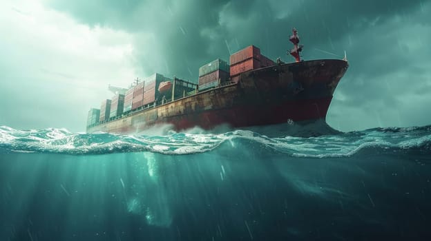 Ship in Container Storm Sinking.