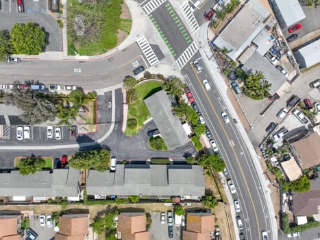 Aerial view of houses and communities in Vista, Carlsbad in North County of San Diego, California. USA.