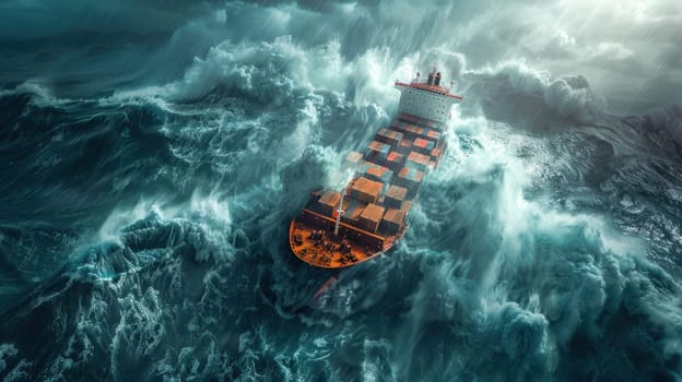 Ship in Container Storm Sinking.