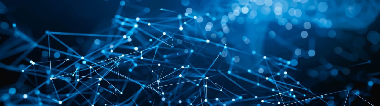 network lines and dots of global connectivity and data transmission