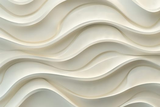 Abstract 3d rendering of a white wall with wavy lines and curves in modern art style