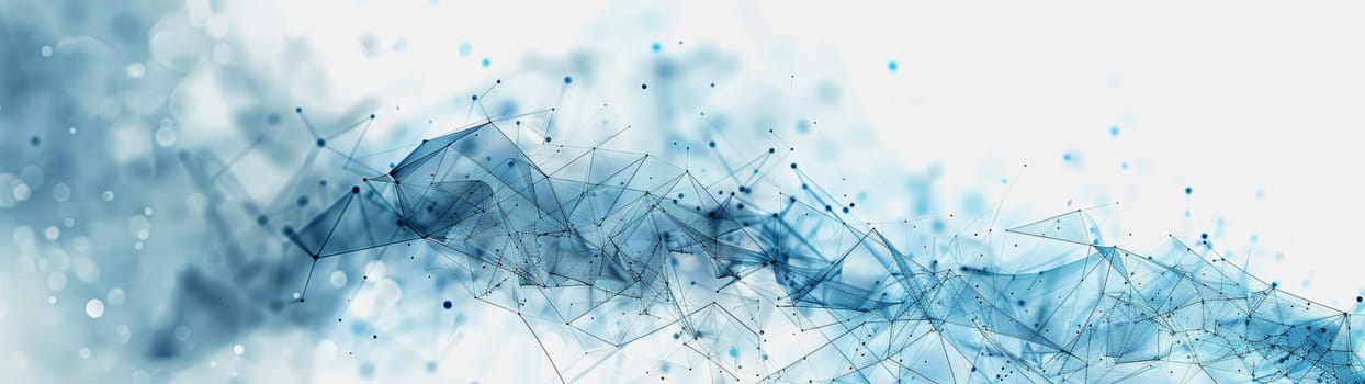 network lines and dots of global connectivity and data transmission