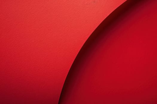 Red paper abstract curved shape background for fashion and art concept design