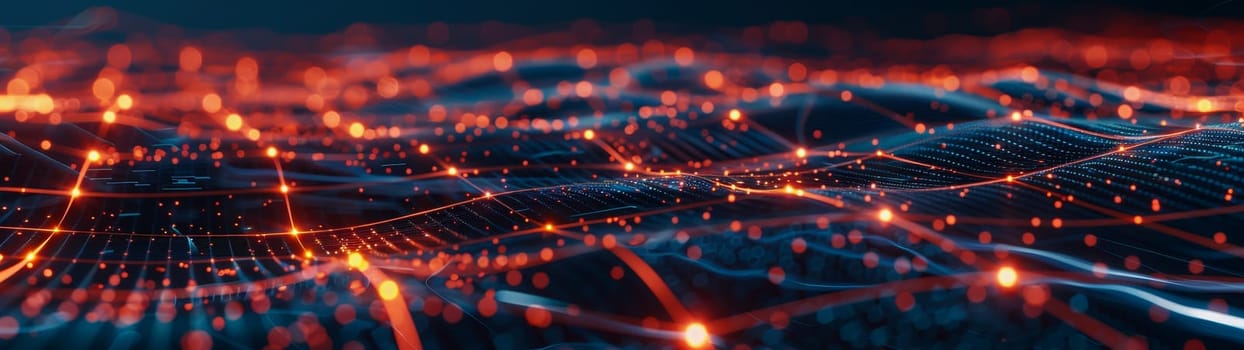 network lines and dots of global connectivity and data transmission