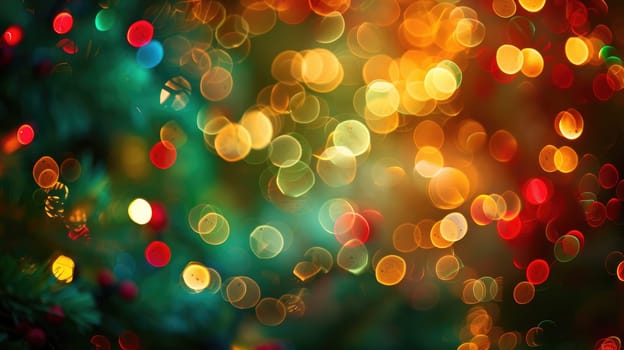 A colorful, blurry image of Christmas lights.