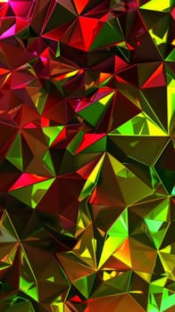 Colorful abstract low poly background with shiny geometric shapes, modern digital art concept.