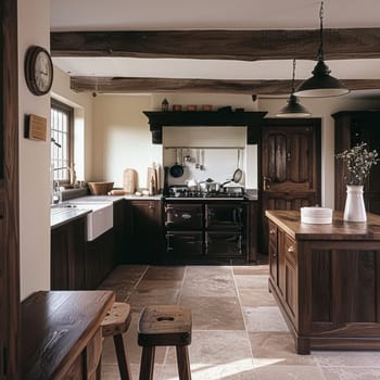 Bespoke kitchen design, country house and cottage interior design, English countryside style renovation and home decor idea