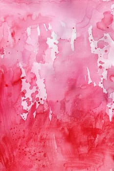 Abstract watercolor painting of red and white splashes on pink background for art and fashion design