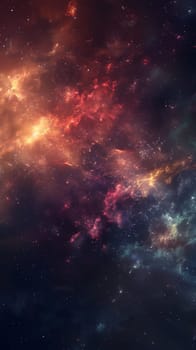 Colorful cosmic nebula in outer space, starry sky with vibrant clouds. Astronomy and deep space exploration concept.