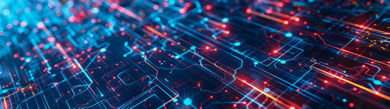 network lines and dots of global connectivity and data transmission