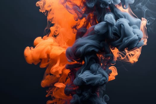 A blue and orange smokey background with a lot of smoke. The smoke is swirling and twisting, creating a sense of movement and energy