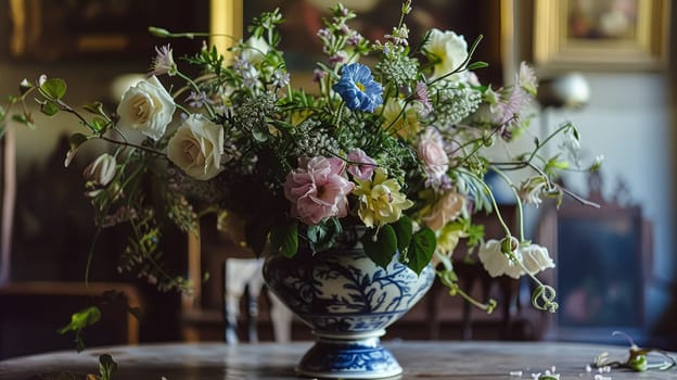 Beautiful bouquet of flowers in a vase. Floral arrangement