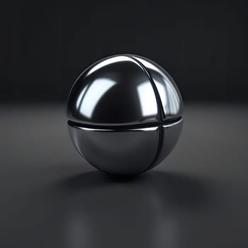 Image Hyper realistic isolated 3D levitating basketball in shiny chrome , black background , high detail, hyper quality