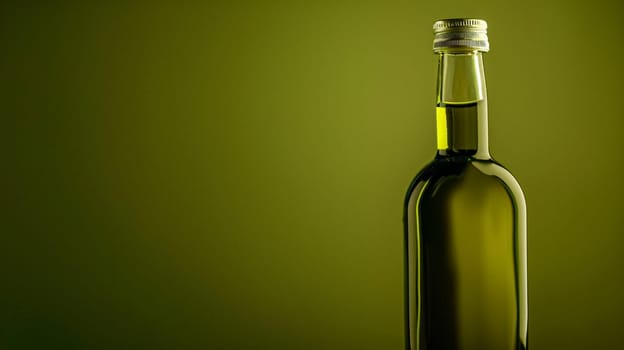 Olive oil bottle ad background with copyspace, vegetable oil commercial produce, food industry and retail concept